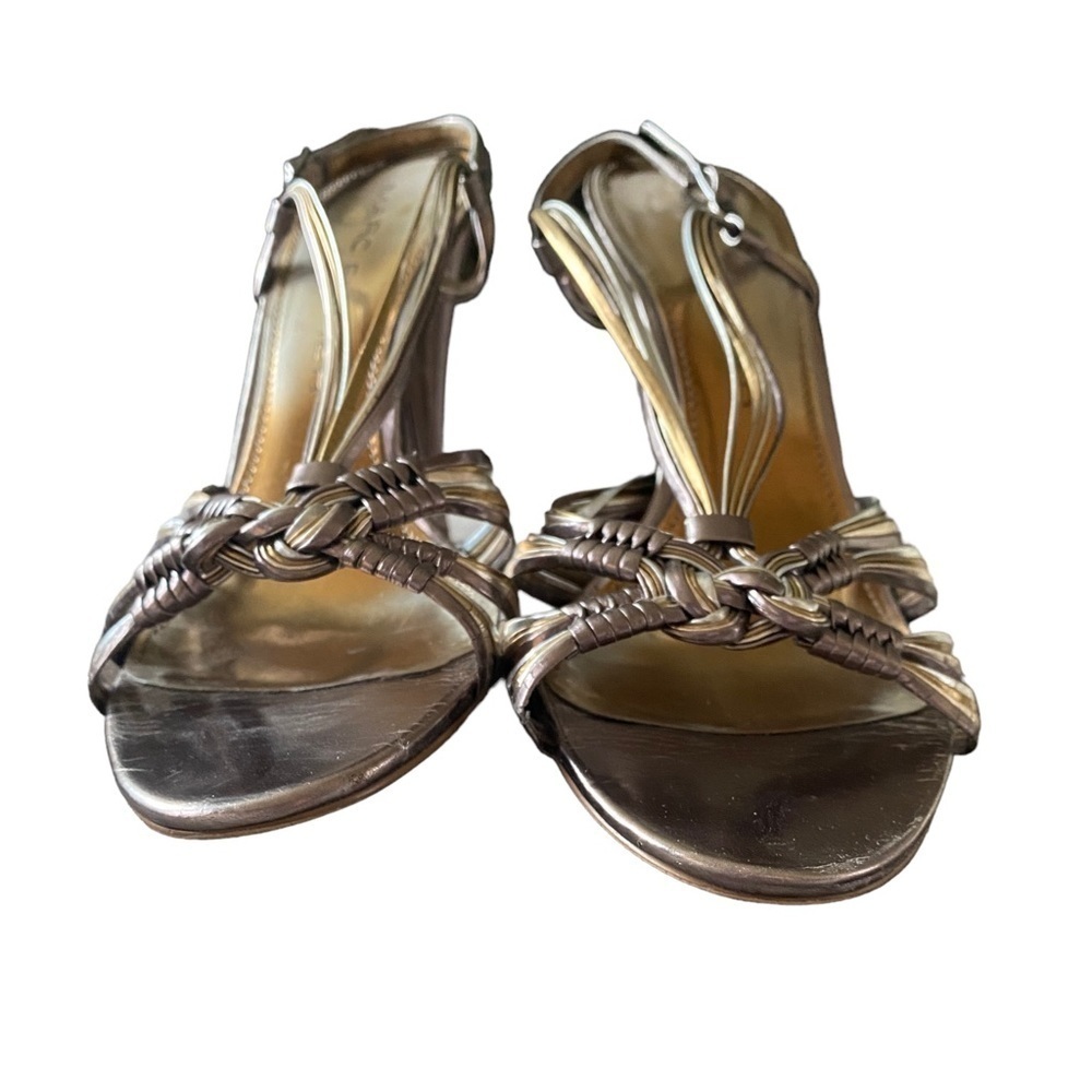Marc Fisher Salena Pewter Strappy Platform Sandals Size 8.5